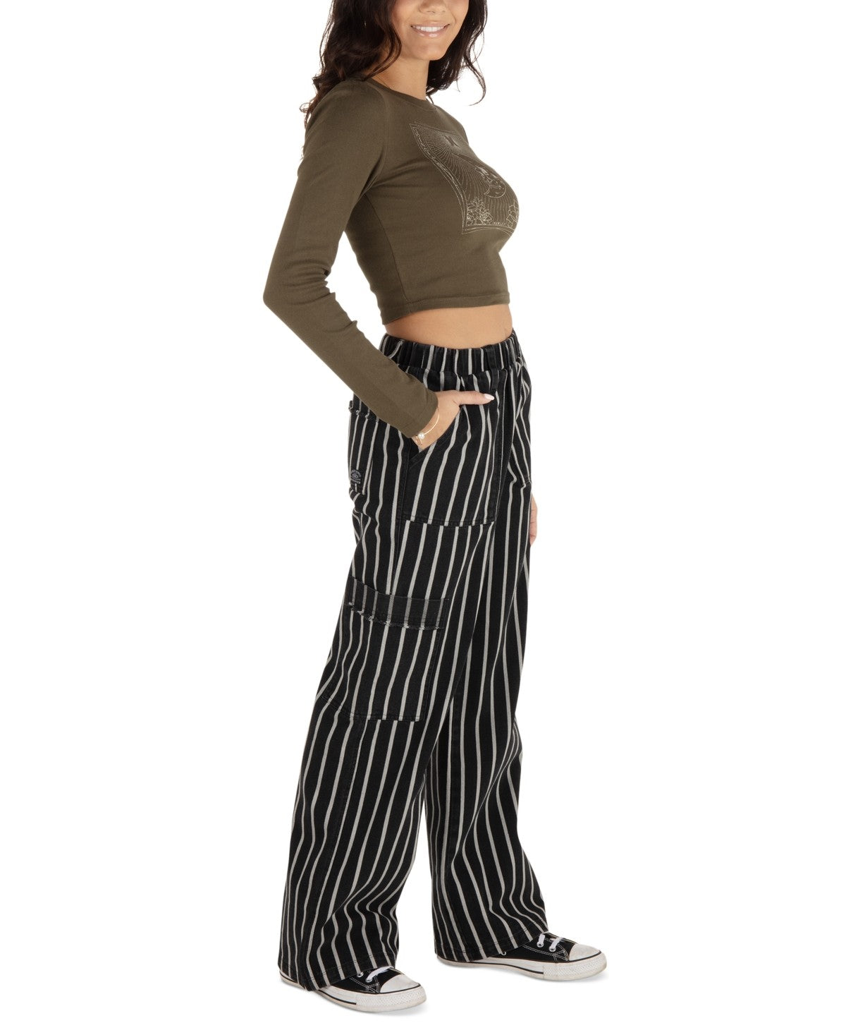 Hurley Juniors' Sloan Striped Pull-on Pants - Black - XL
