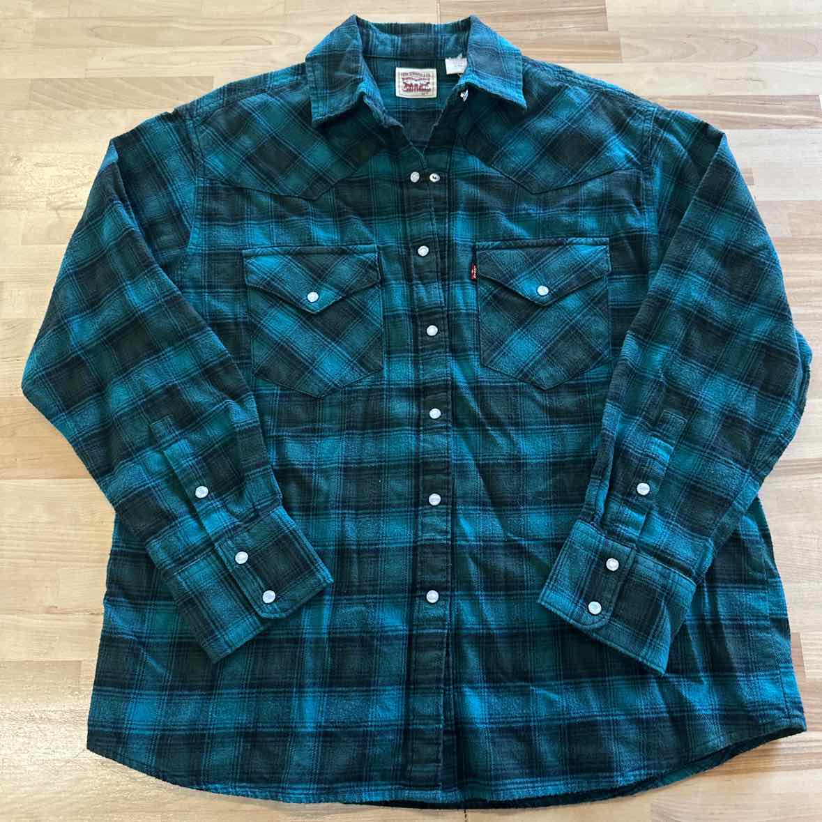 Levi's Size XS Dylan Relaxed Oversized Western Shirt - Darkest Spruce