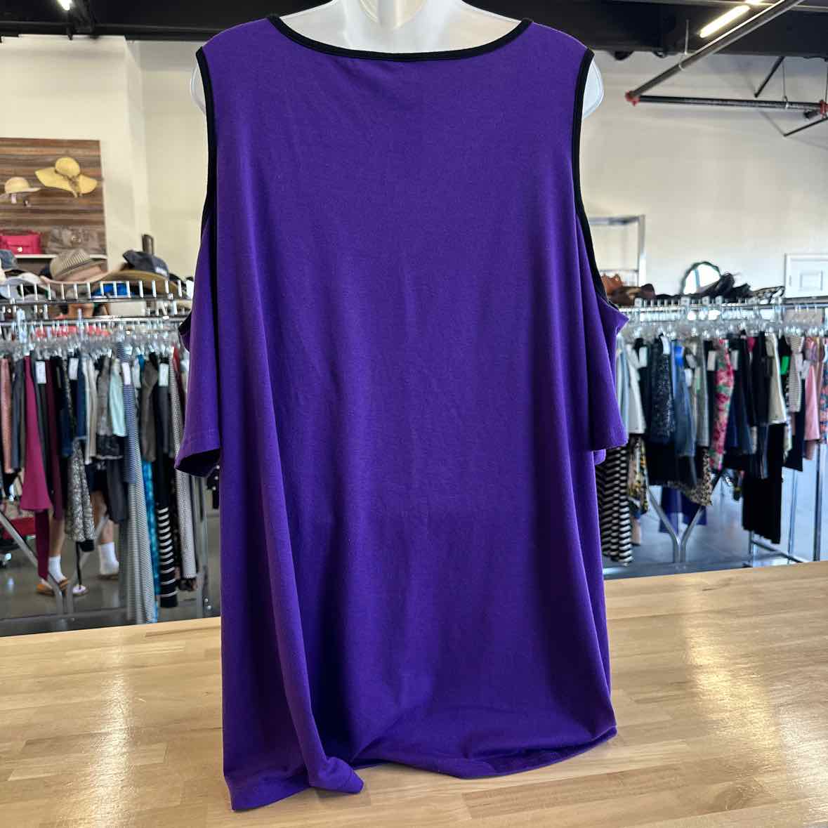 Amclos Size 2XL Purple Blouse