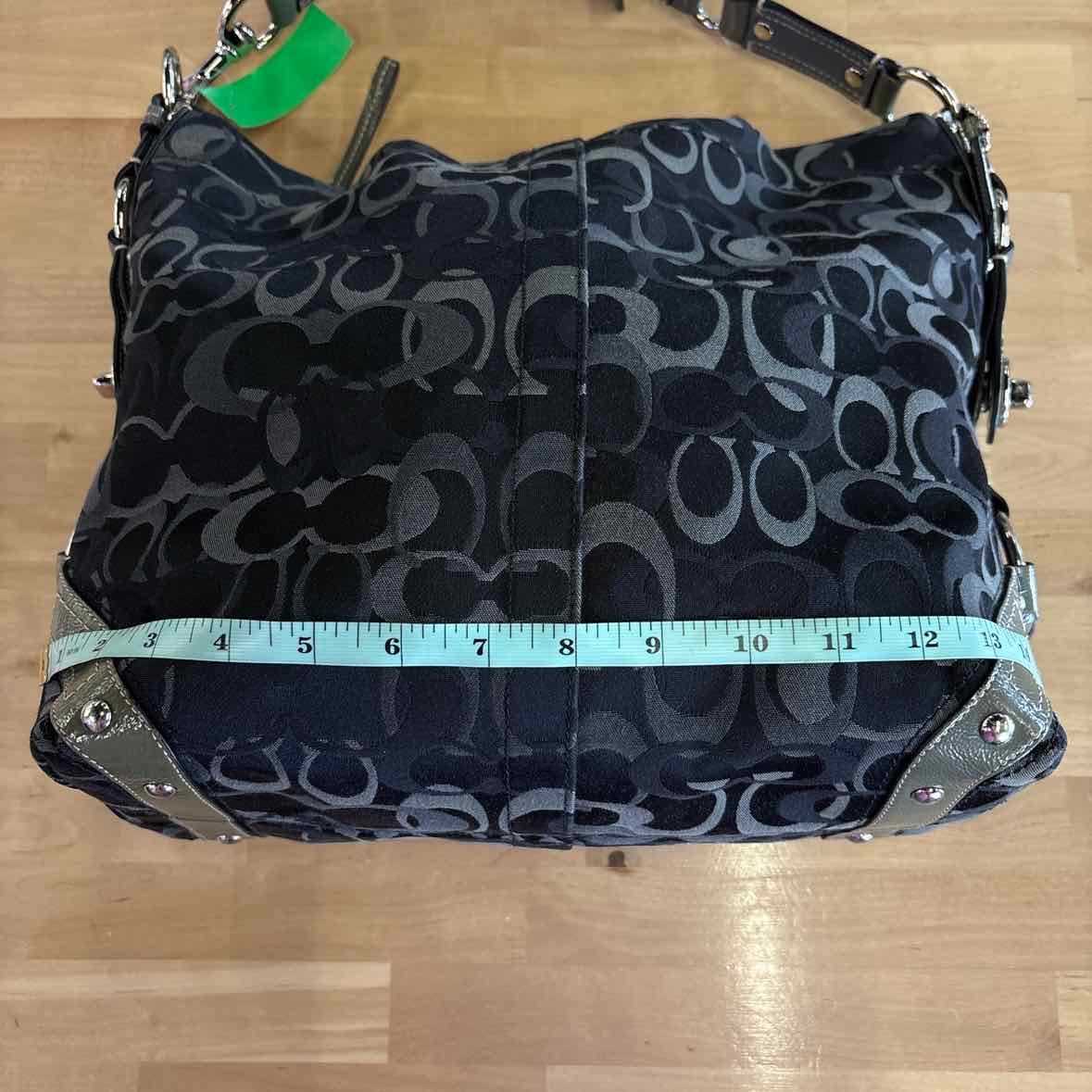 Coach Black/Gray Preloved Handbag