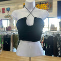 zara Size M Black Preloved Crop Top