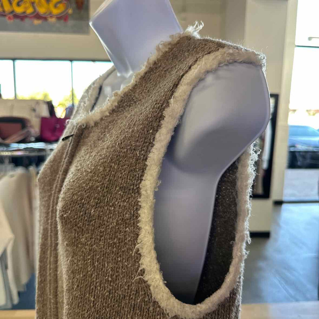 Christopher & Banks Size L Brown & White Vest