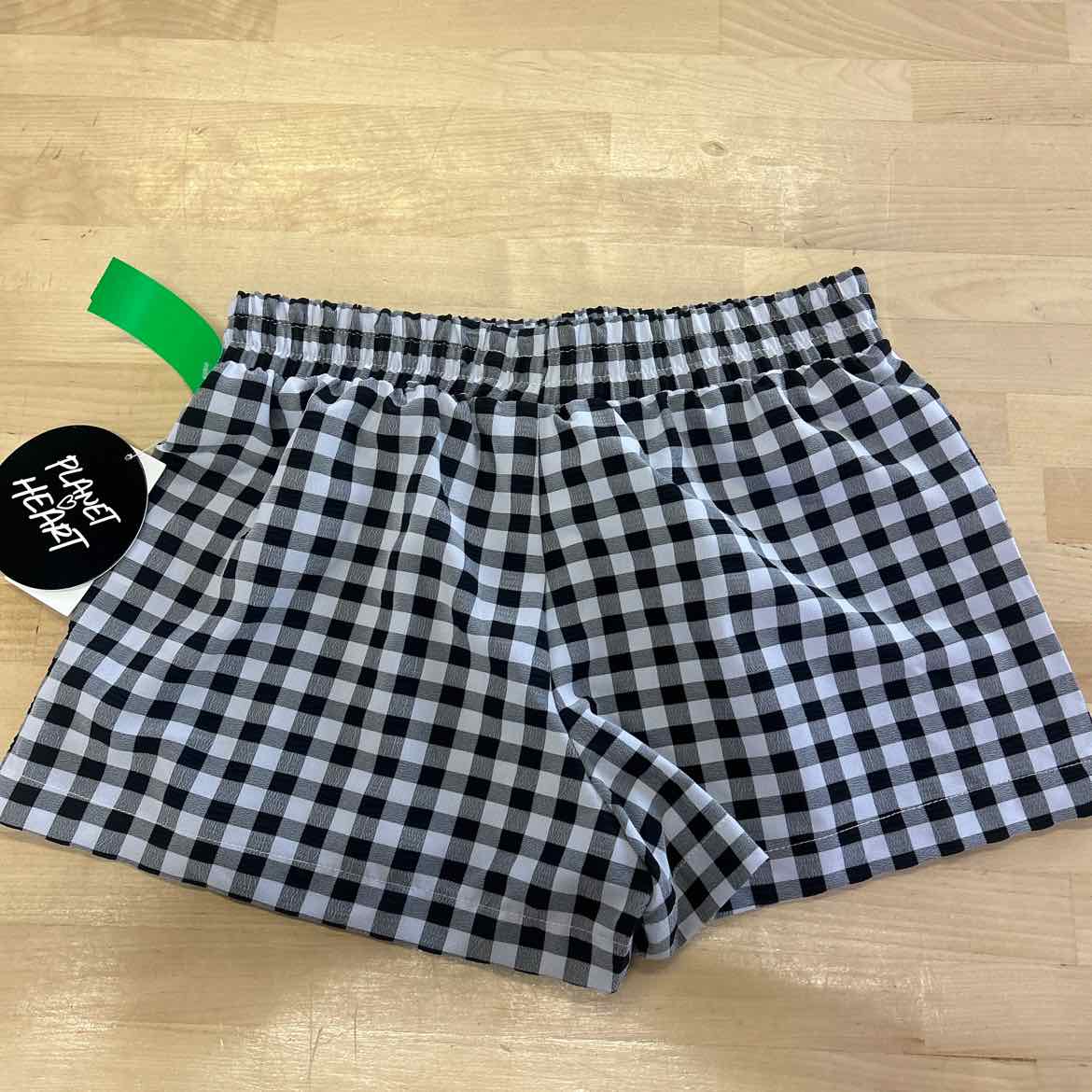 Planet Heart Juniors' Gingham Boxer Shorts - Black Beauty - XS