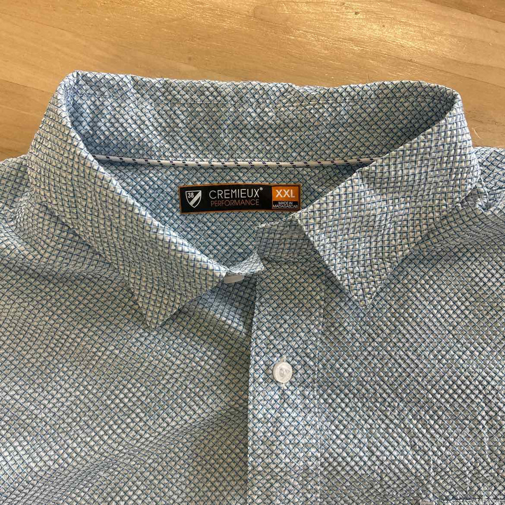 Cremieux Size XXL Light Blue Preloved MENS Short Sleeve Shirt