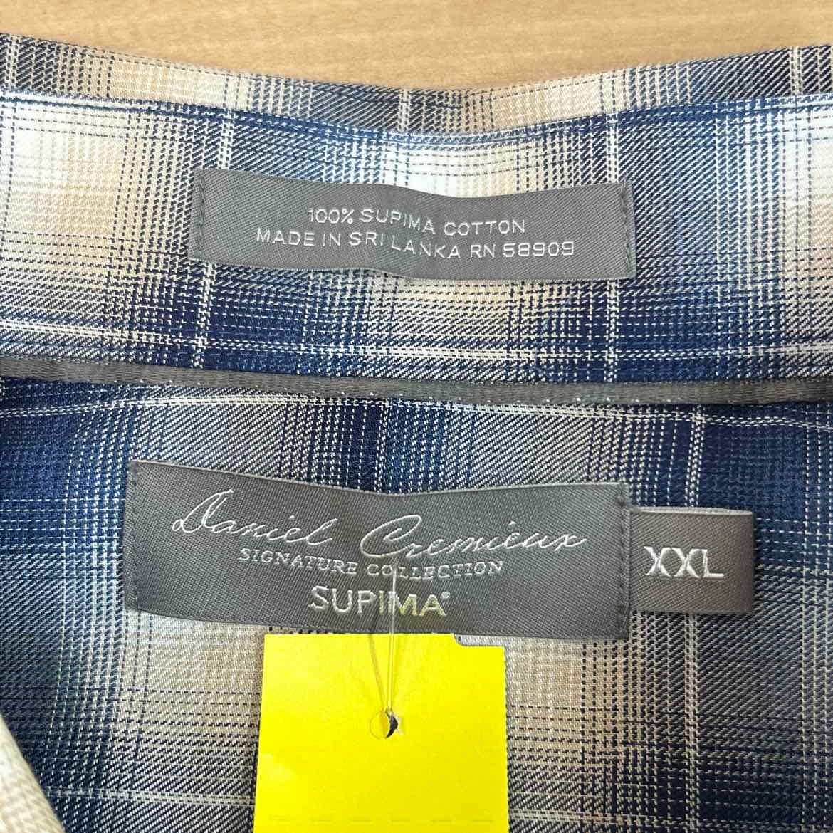 Daniel Cremieux Size XXL Blue & Beige Preloved MENS Button Down Shirt