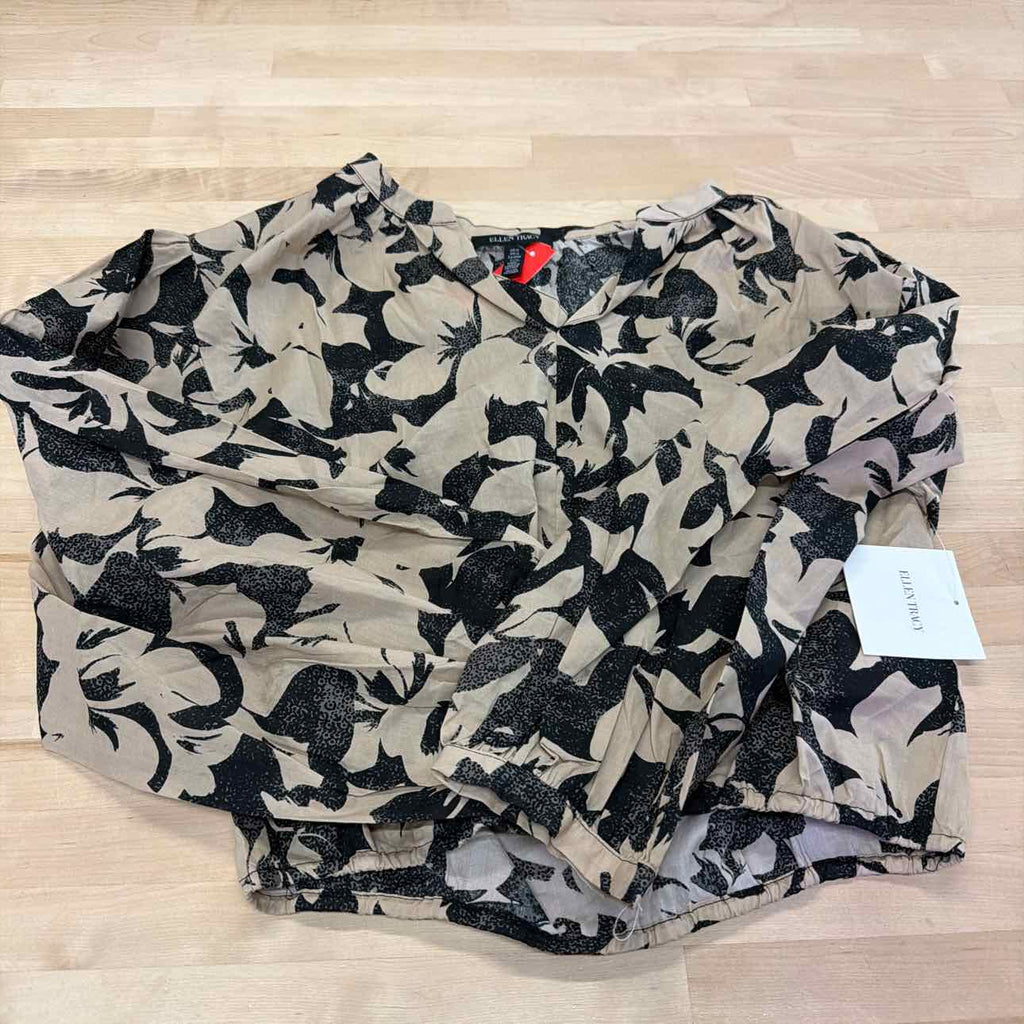 Ellen Tracy Women's Balloon Sleeve Cropped Top