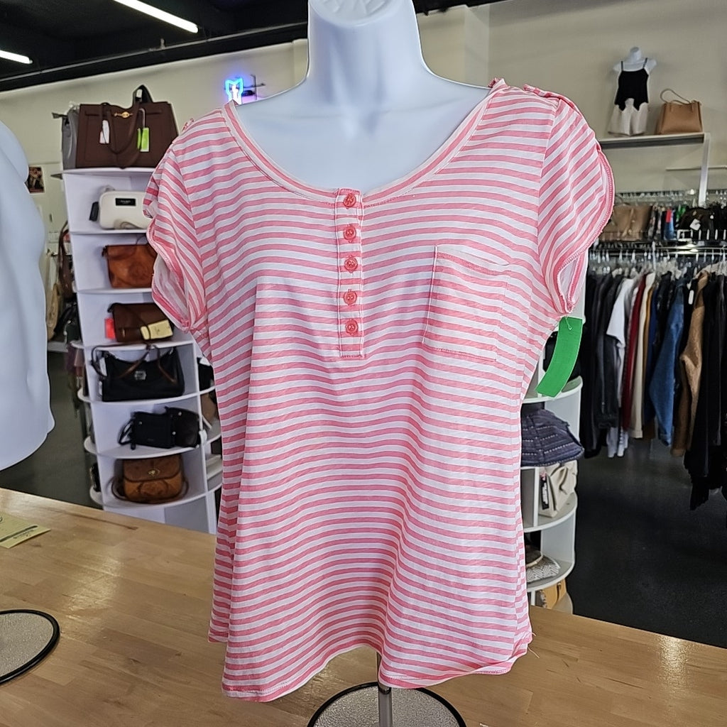 NY & Company Size L Pink Preloved T-Shirt SS