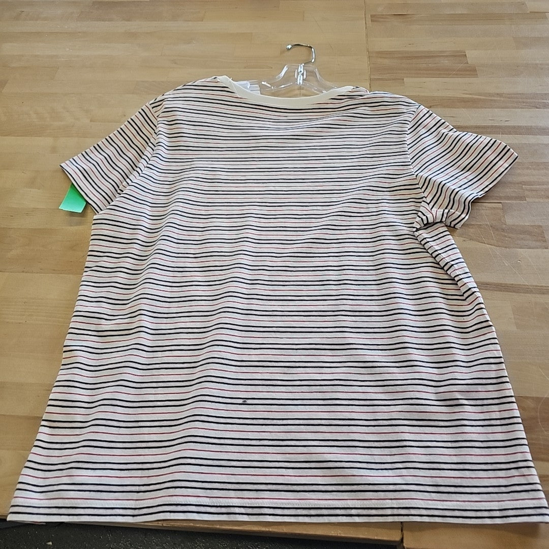 Levi's Premium Women's the Perfect Crewneck Cotton T-Shirt - Anita Stripe Zinfan