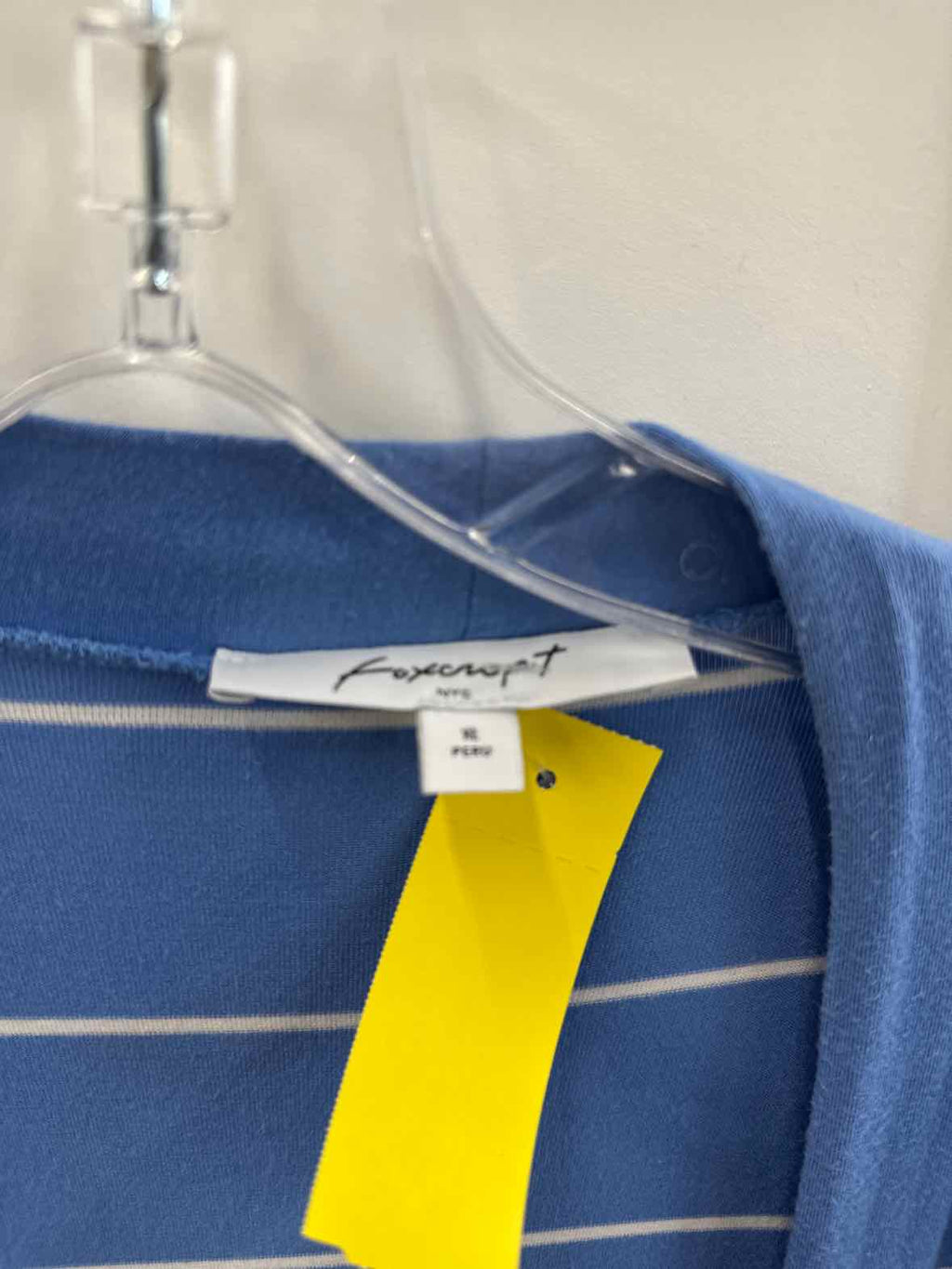 Foxcroft Size XL Blue & White Cardigan