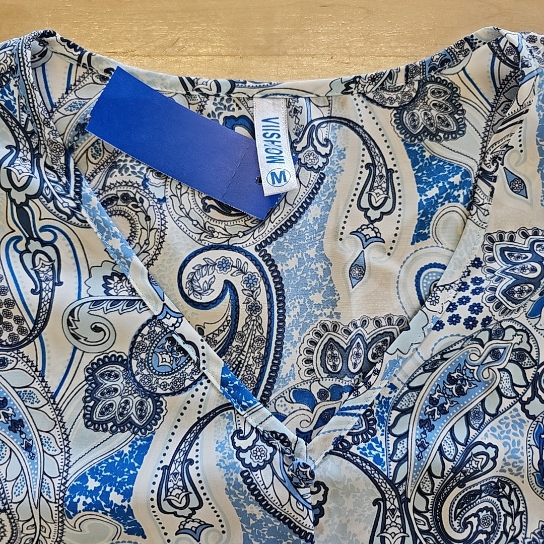 Vishow Size M Blue Blouse
