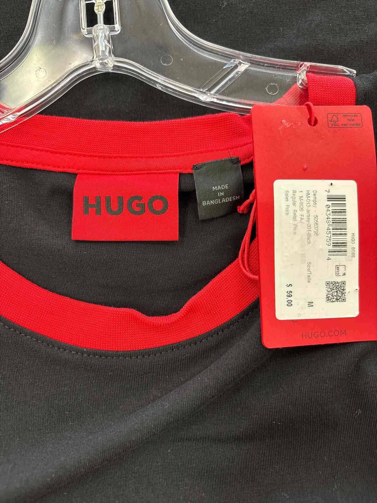 HUGO Size M Red Black New MENS T-shirt