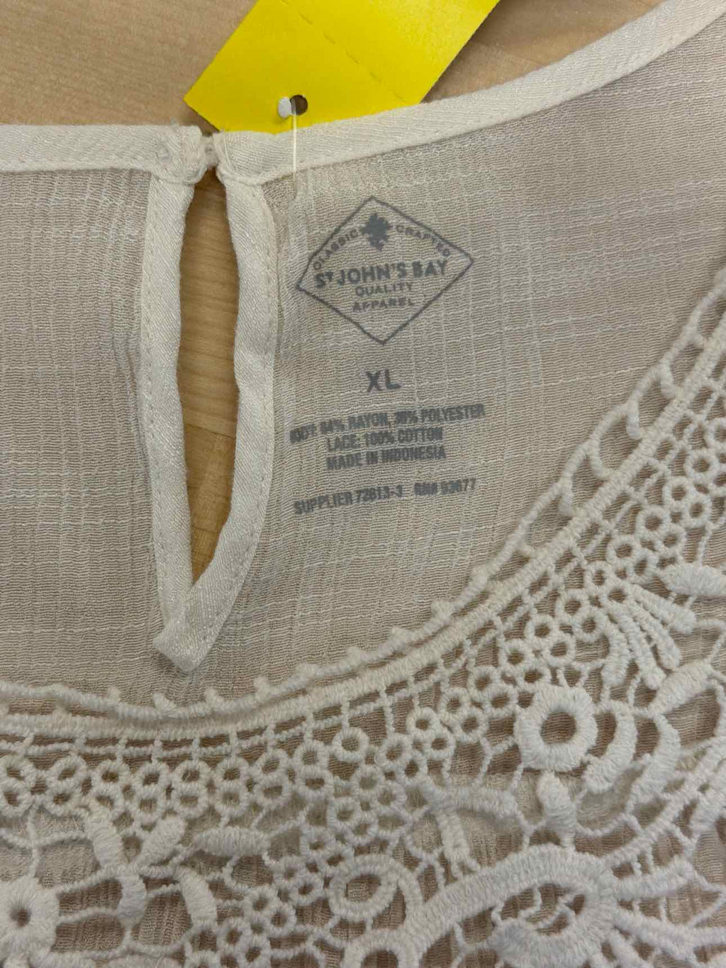St John's Bay Size XL White Blouse
