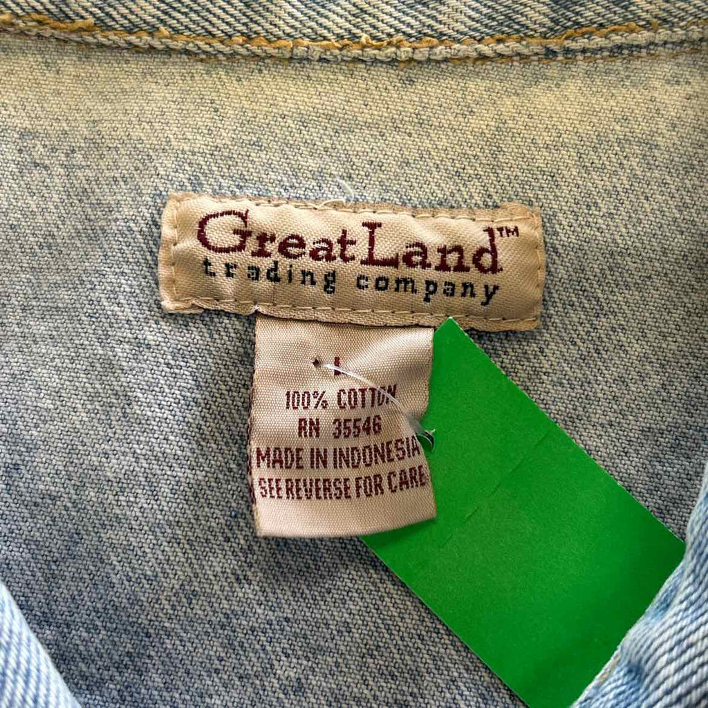 Great Land Size L Light Blue Denim Preloved Vest