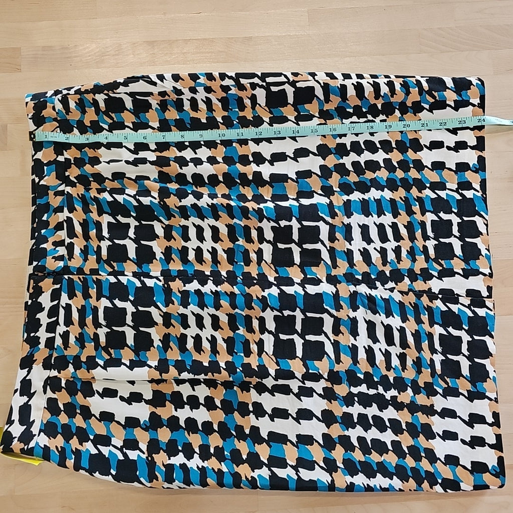 Charter Club Size 16 Blue & Beige Print Skirt