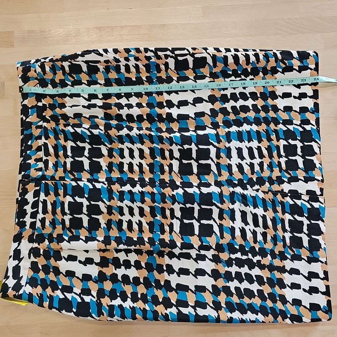 Charter Club Size 16 Blue & Beige Print Skirt