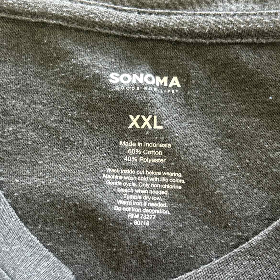 Sonoma Size XXL Gray Preloved T-Shirt SS