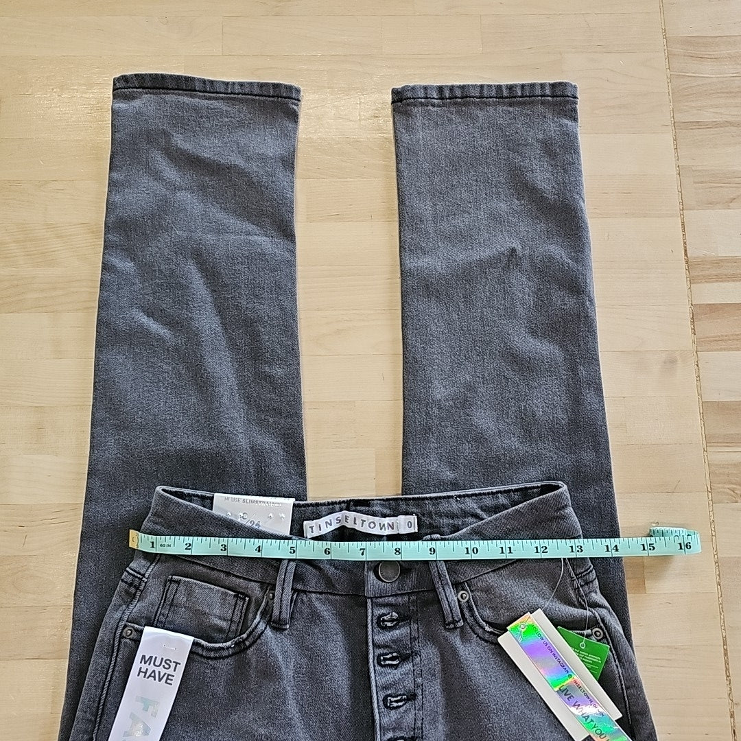 Tinseltown Juniors' High-Rise Straight-Leg Jeans