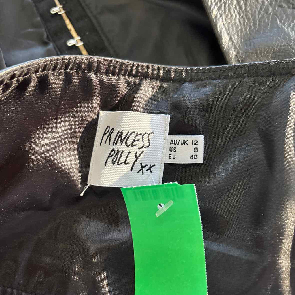 Princess Polly Size 8 Black Preloved Halter