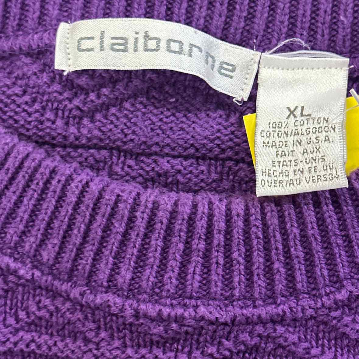 Claiborne Size XL Purple Sweater