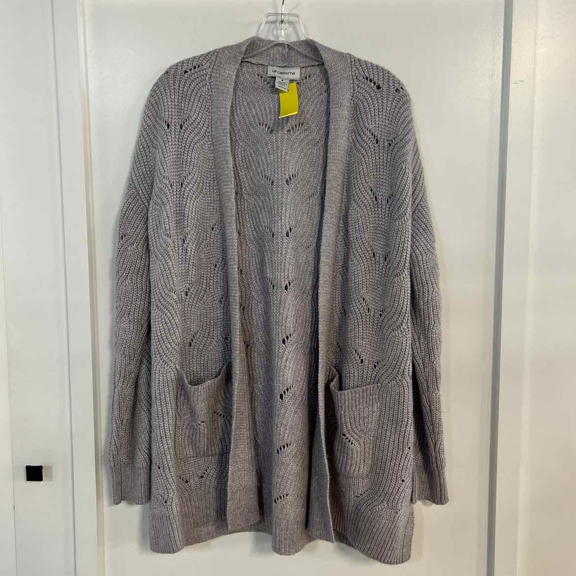 Liz Claiborne Size M Gray Knit Preloved Cardigan