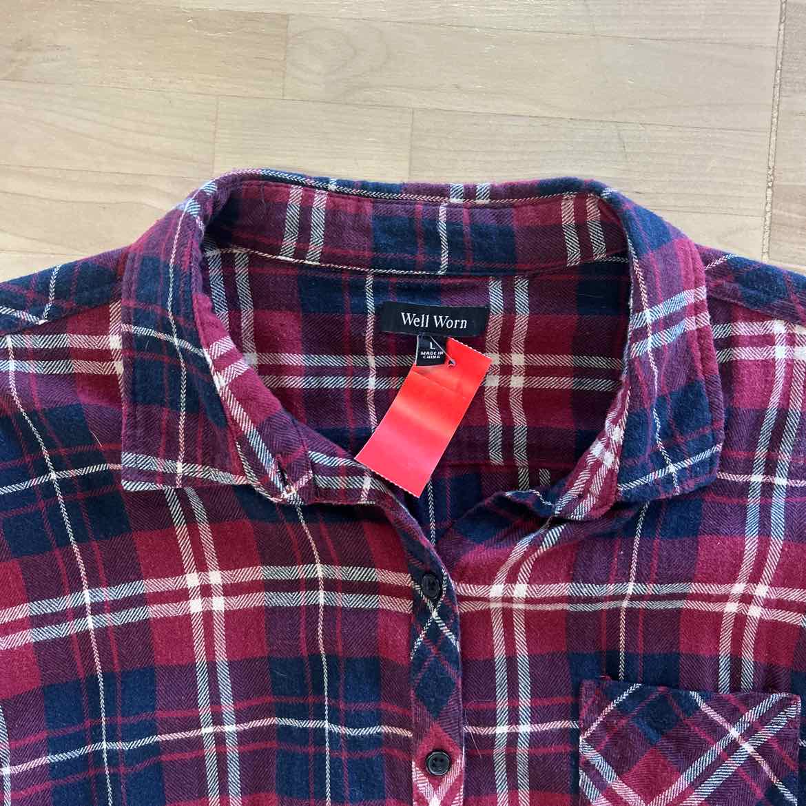 Well Worn Size L Red Preloved flannel