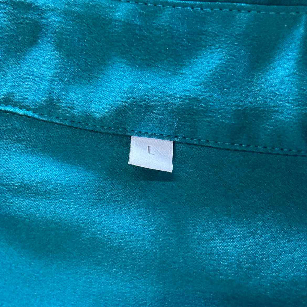 Slipintosoft Size L Blue Mulberry Silk Preloved Button Down LS