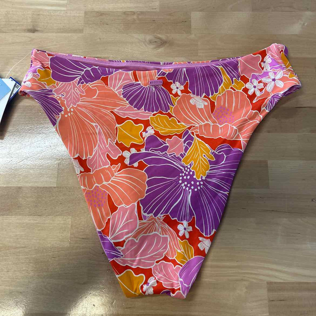 Roxy Size XL Bell Bottom Blooms High Waist Bikini Bottoms