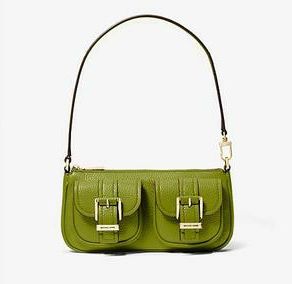 Michael Kors Green Zoe Small Convertible Pouchette