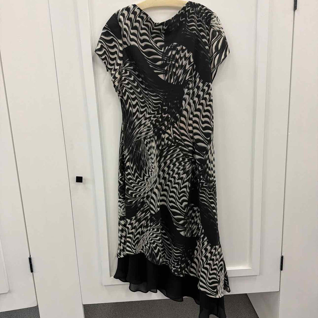 Positive Attitude Size 20 Black & beige Polyester Preloved Dress