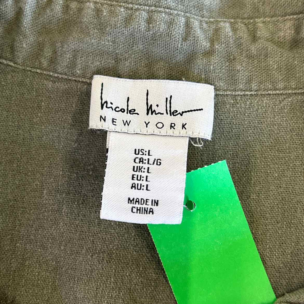 Nicole Miller Size L Green Preloved Blouse SS