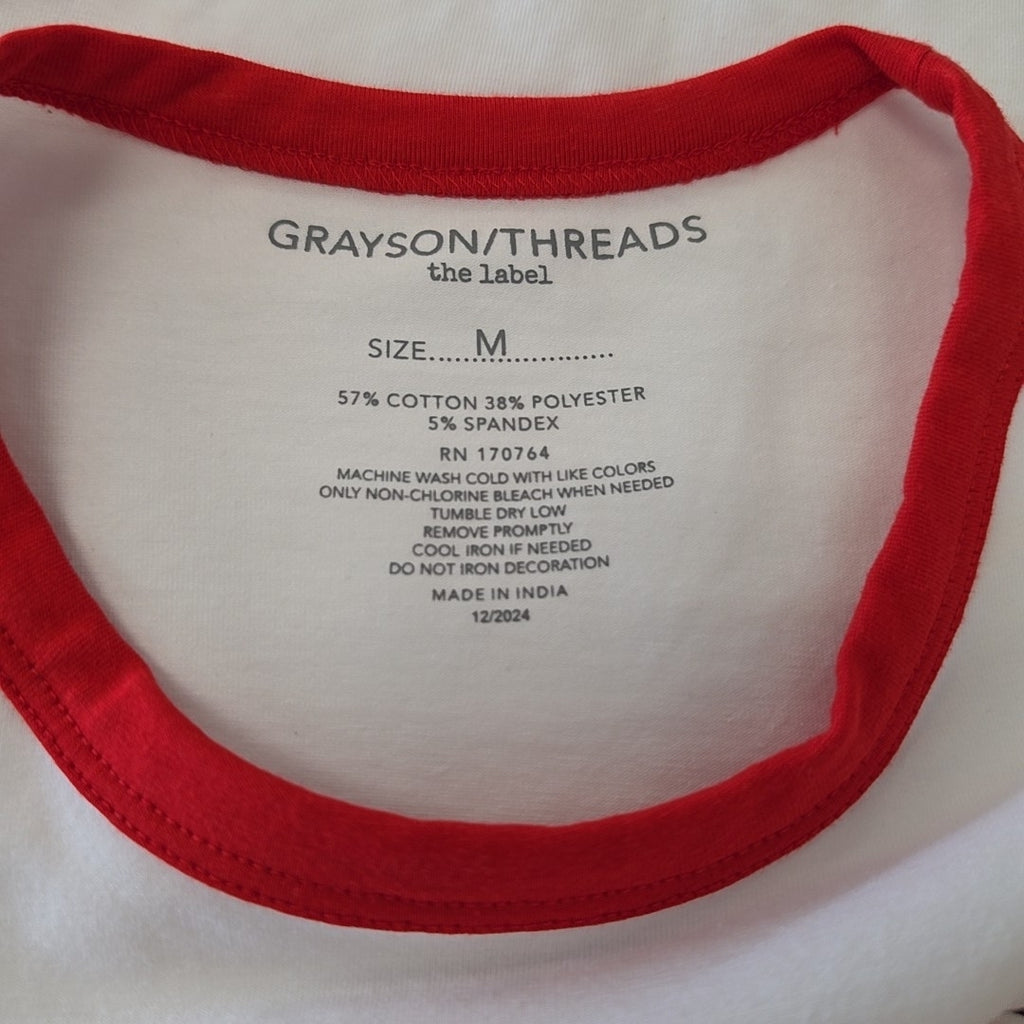 Grayson Threads Size M Los Angeles Ringer T-Shirt - Bright White