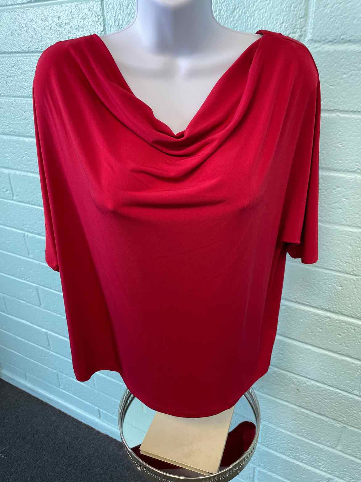 Tahari Size M Red Blouse