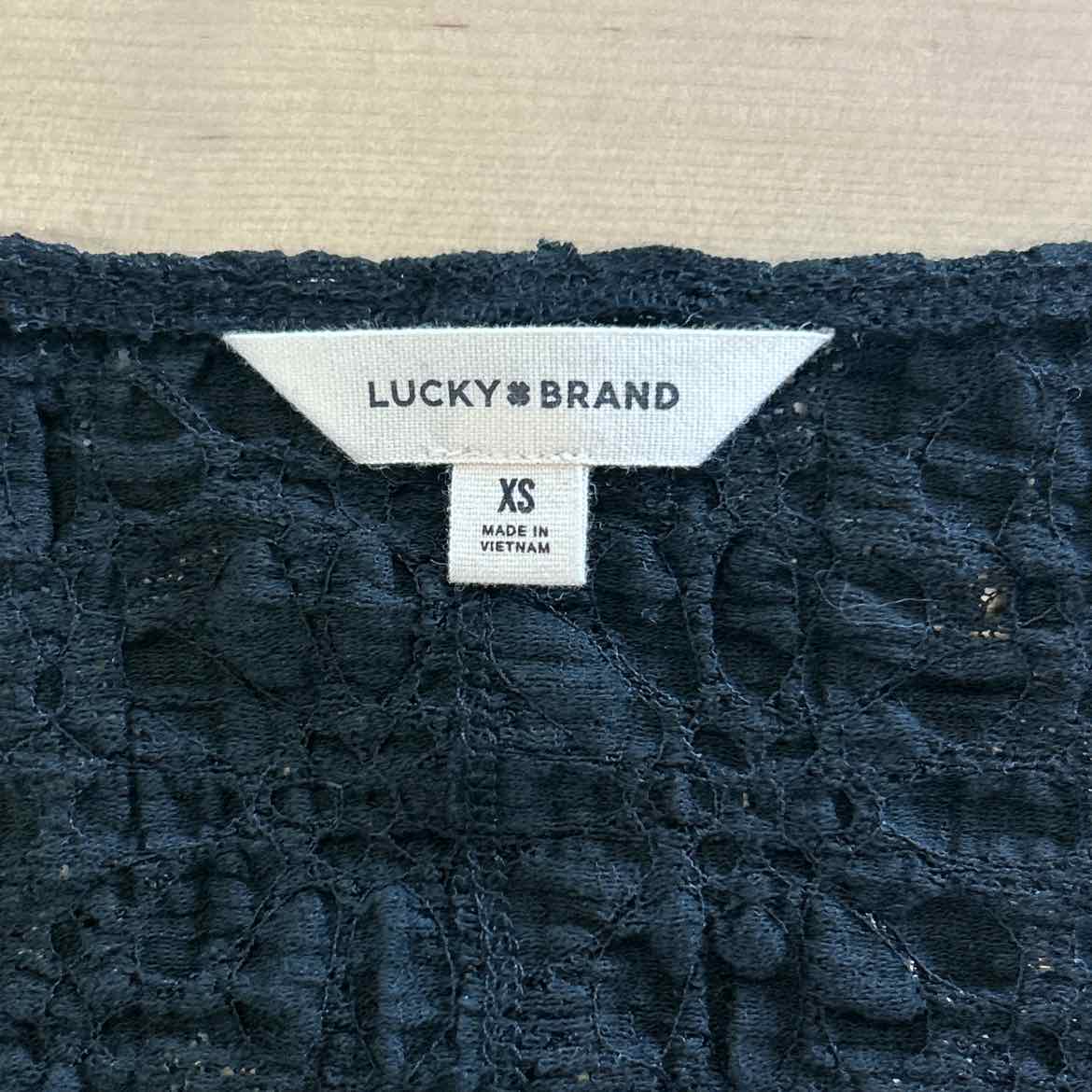 Lucky Brand Size XS Black Longsleeve