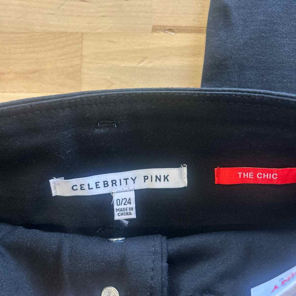 Celebrity Pink Juniors' High-Waist Skinny Ponte Pants - Black