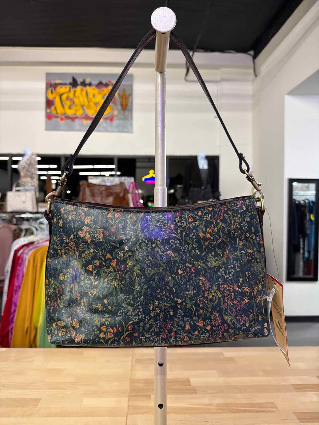 Patricia Nash Betta Medium Leather Crossbody Tuscan Fields Print ONE SIZE