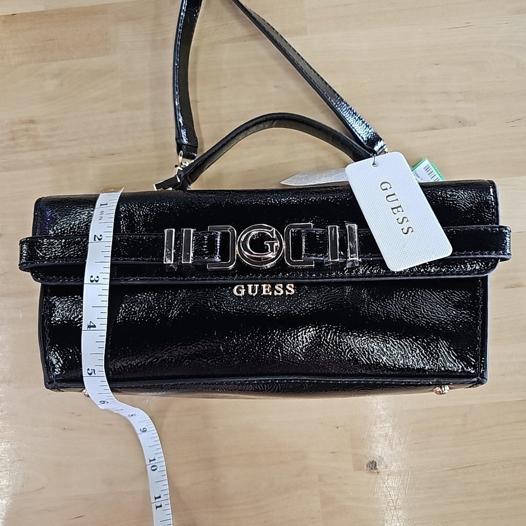 GUESS Black Cirene Top Handle Flap Bag