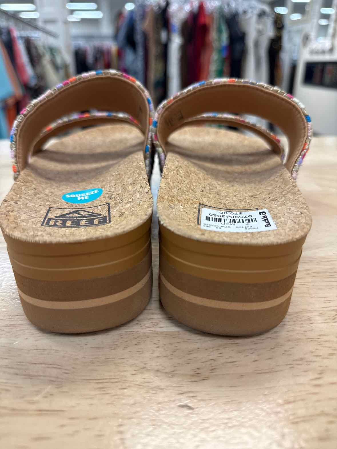 Reef Size 7 Multi Color New Platform Sllide Sandals