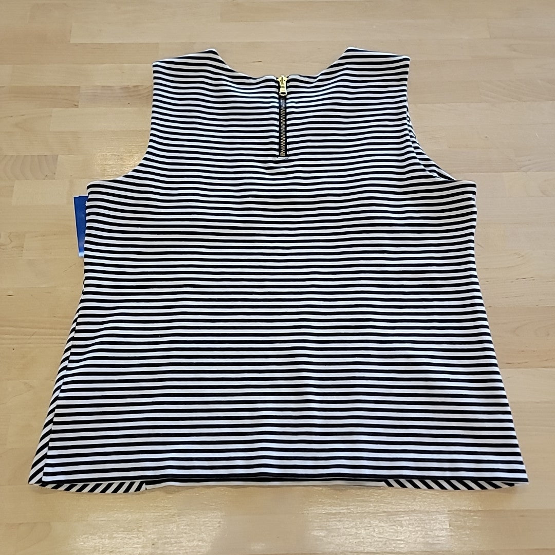 Talbots Size L Black White Sleeveless