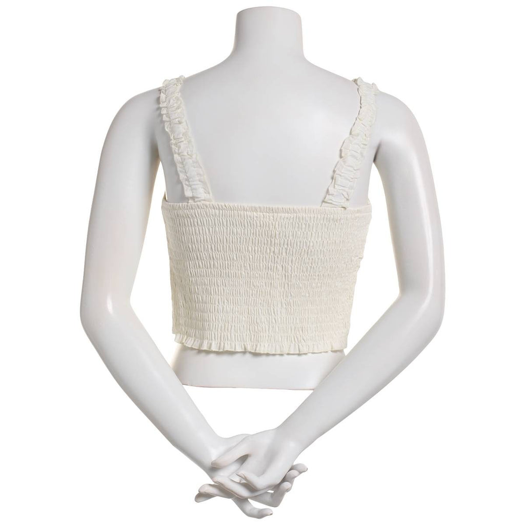 Self Esteem Juniors' Lace-up Eyelet Sleeveless Corset - Snow White