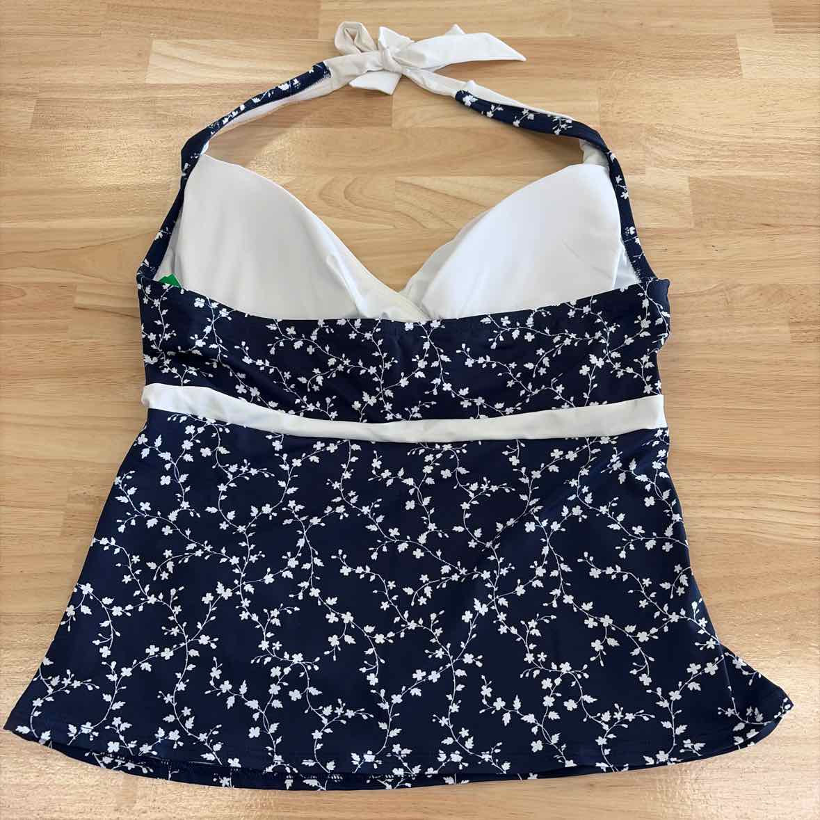 Lands End Size M/L Blue & White New Swimsuit