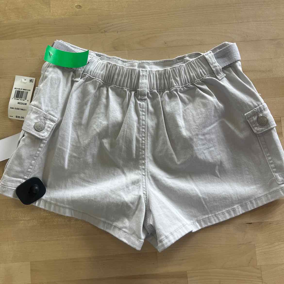 Madden Girl Juniors' High Rise Utility Shorts - Nimbus Cloud - M