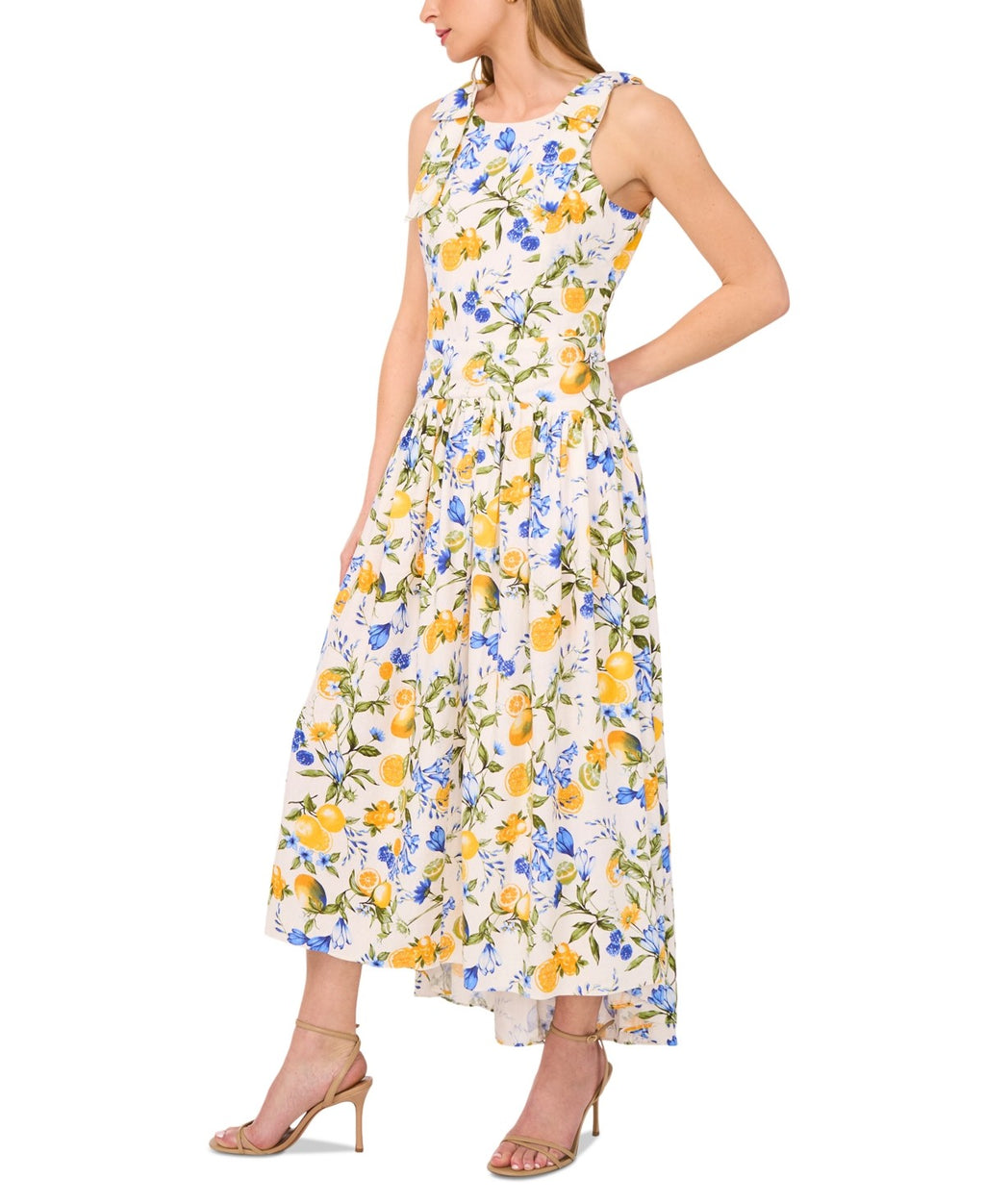 CeCe Size M White Yellow New Dress