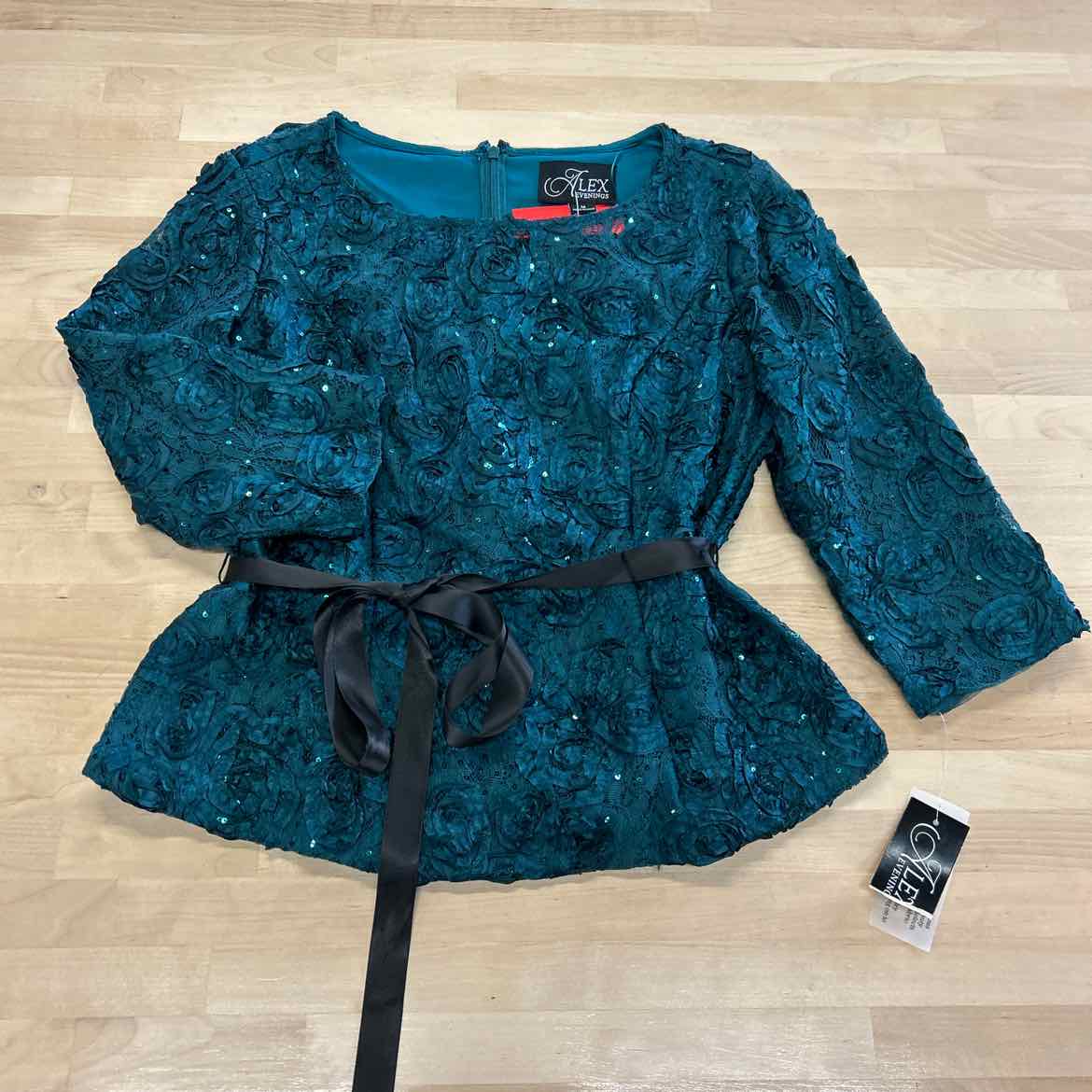 Alex Evenings Size L Green New Blouse