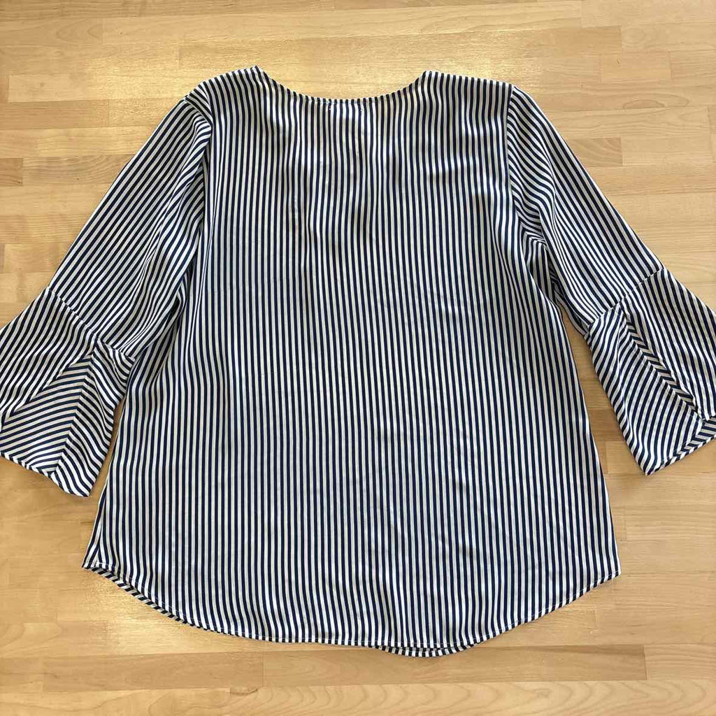 Van Huesen Size L Blue & White Blouse