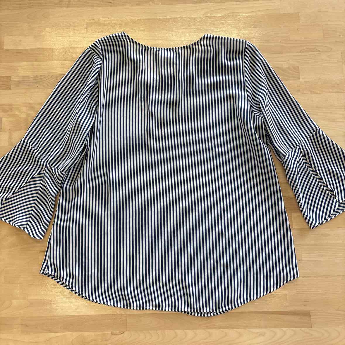 Van Huesen Size L Blue & White Blouse