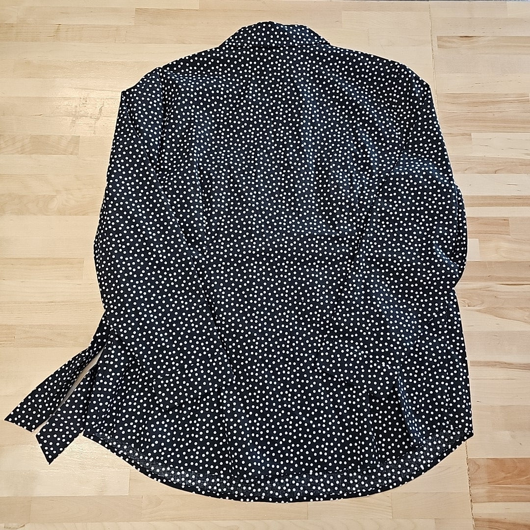 Coldwater Creek Size 1X Black White Polka Dot Blouse