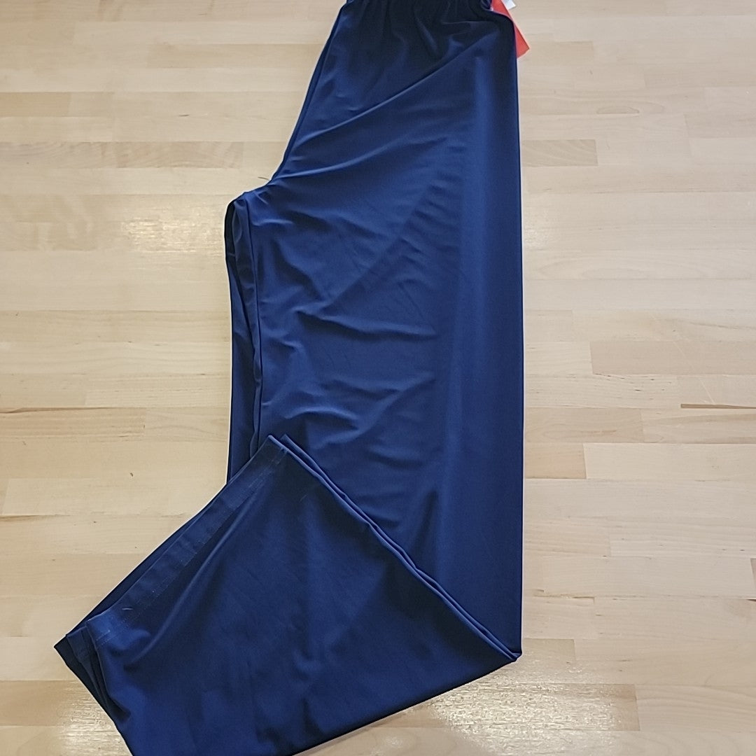 Alex Eveinings Size L Blue Matte Jersey Straight Leg Pants