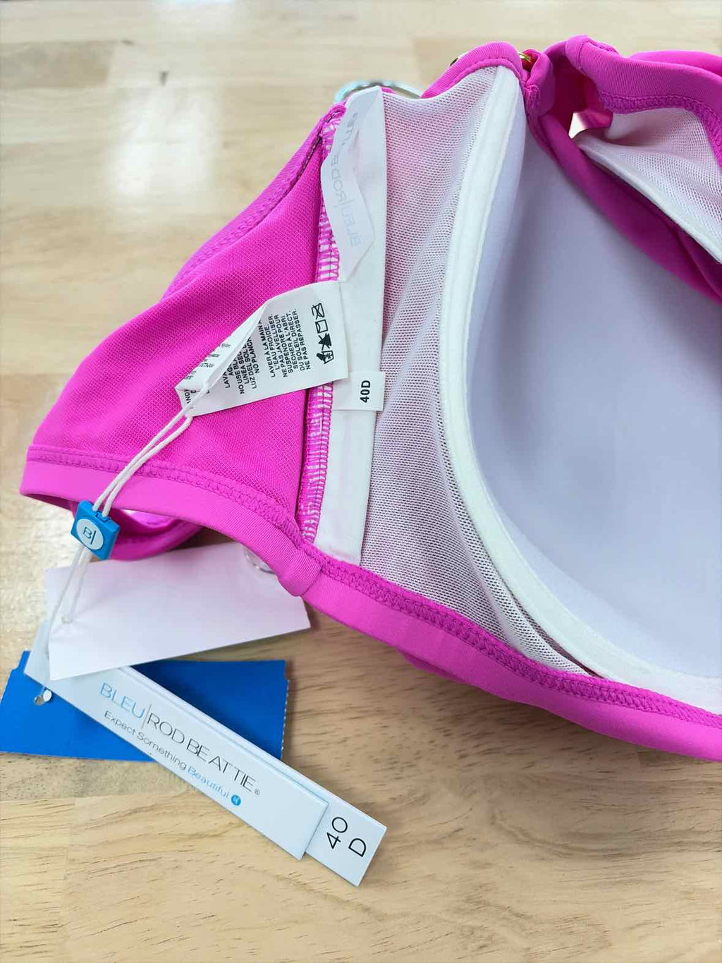 Bleu Size 40D Shirred Bikini Top - Dahlia