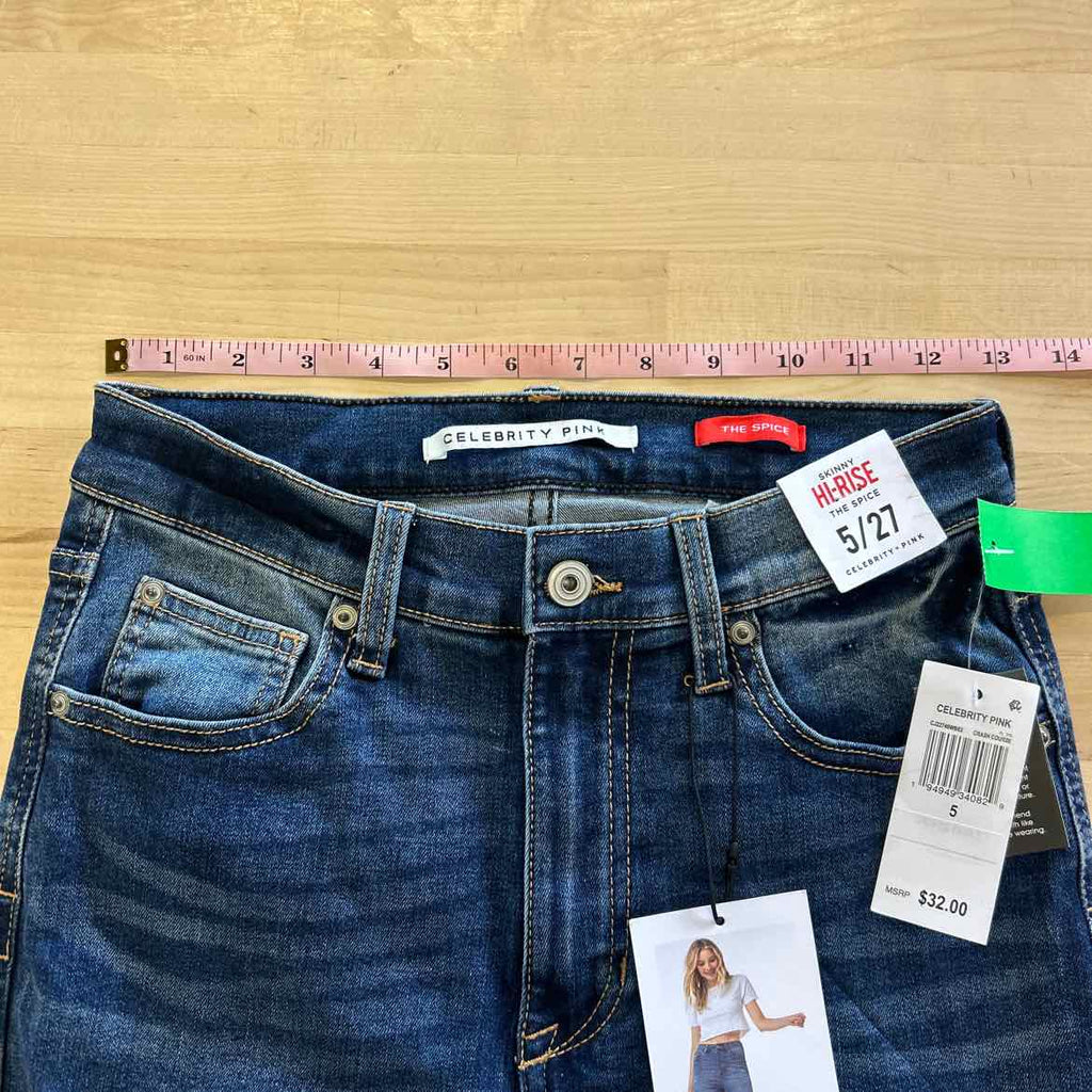 Celebrity Pink Juniors' High Rise Distressed Skinny Ankle Jeans - Crash Course