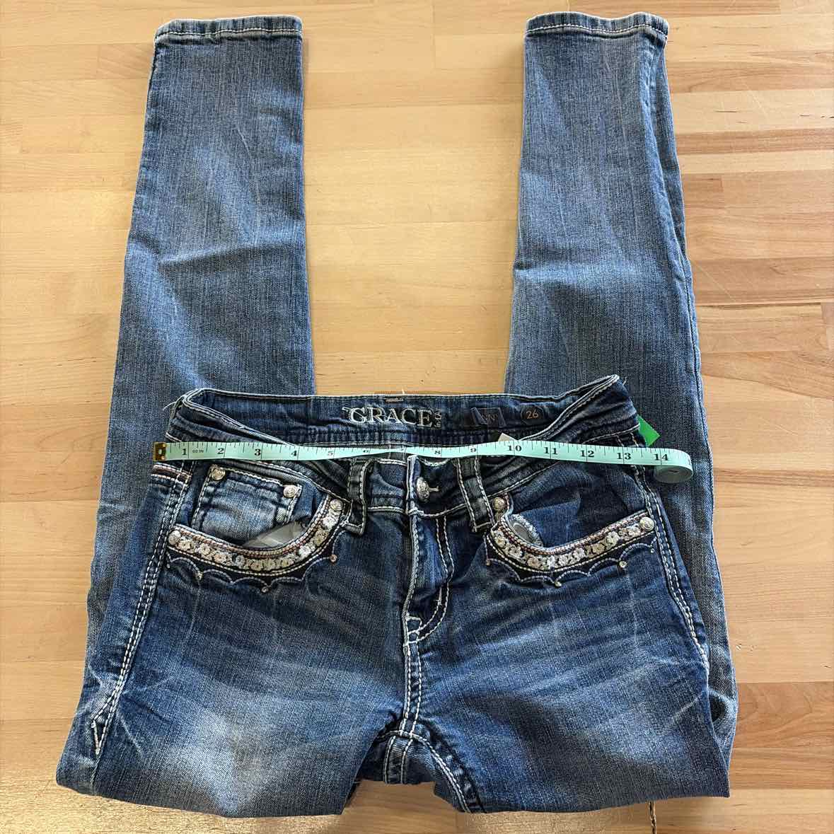 Grace in LA Size 26 Blue Denim Preloved Jeans
